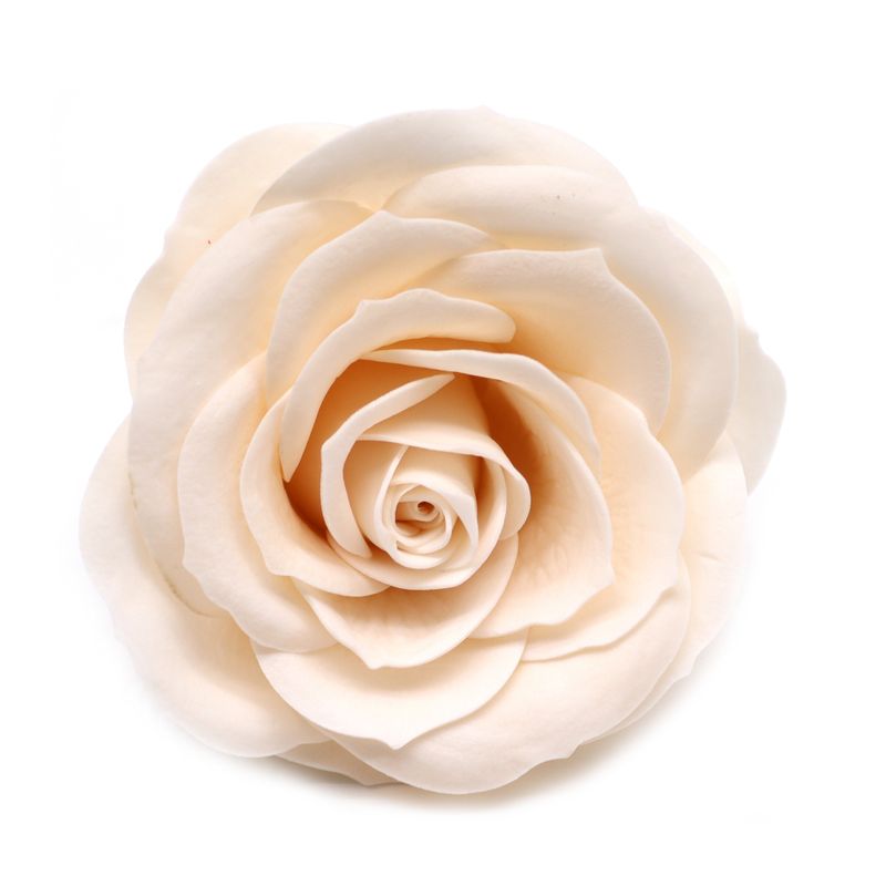Craft Soap Flower - Lrg (7-Layer) Vintage Rose - Victorian Ivory