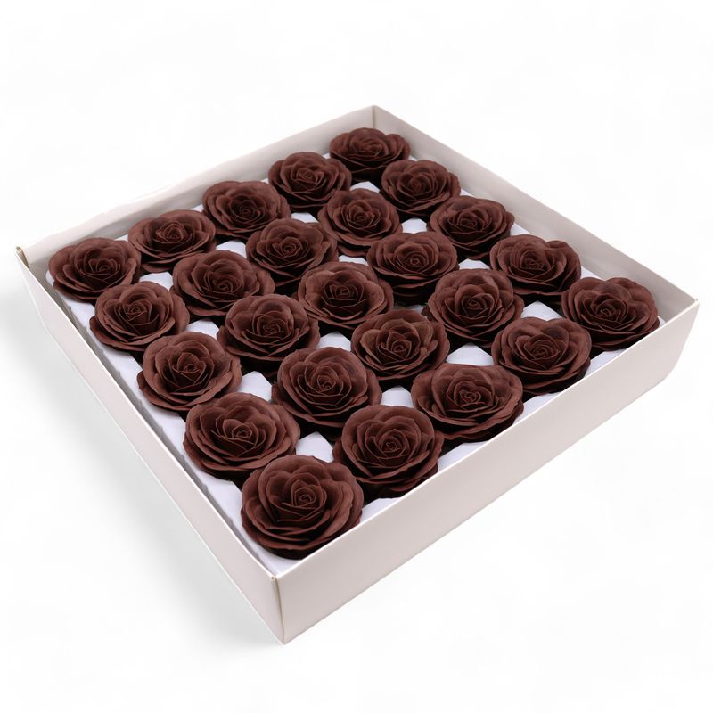 Craft Soap Flower - Lrg (7-Layer) Vintage Rose - Royal Chocolate