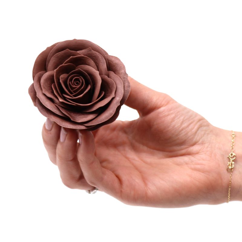 Craft Soap Flower - Lrg (7-Layer) Vintage Rose - Royal Chocolate