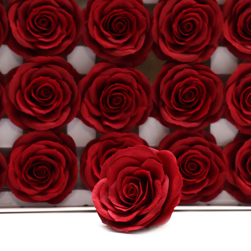 Craft Soap Flower - Lrg (7-Layer) Vintage Rose - Midnight Scarlet