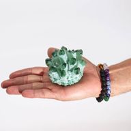 Enhanced Quartz Cluster - Green Ghost Quartz (approx 250-300gm 8cm)
