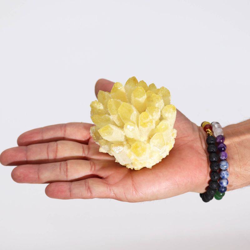 Enhanced Quartz Cluster - Yellow Ghost Quartz (approx 250-300gm 8cm)