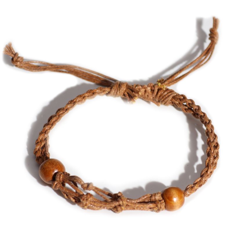 Crystal Gemstone Bracelet Cord 20-28cm/7.8-11inch - Brown