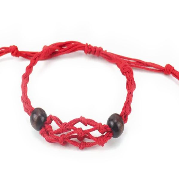 Crystal Gemstone Bracelet Cord 20-28cm/7.8-11inch - Red