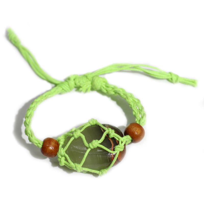 Crystal Gemstone Bracelet Cord 20-28cm/7.8-11inch - Green