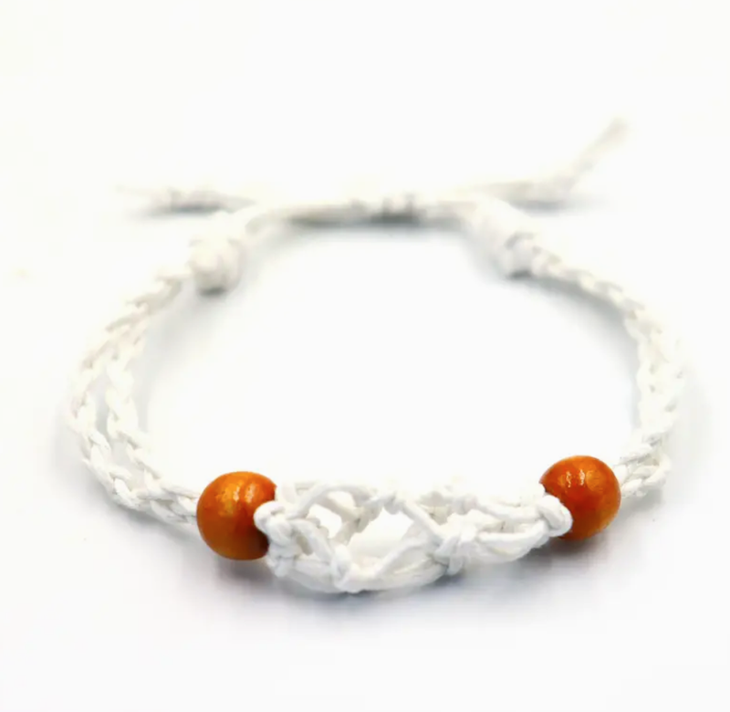 Crystal Gemstone Bracelet Cord 20-28cm/7.8-11inch - White