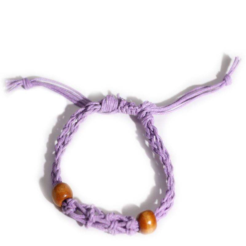 Crystal Gemstone Bracelet Cord 20-28cm/7.8-11inch - Purple
