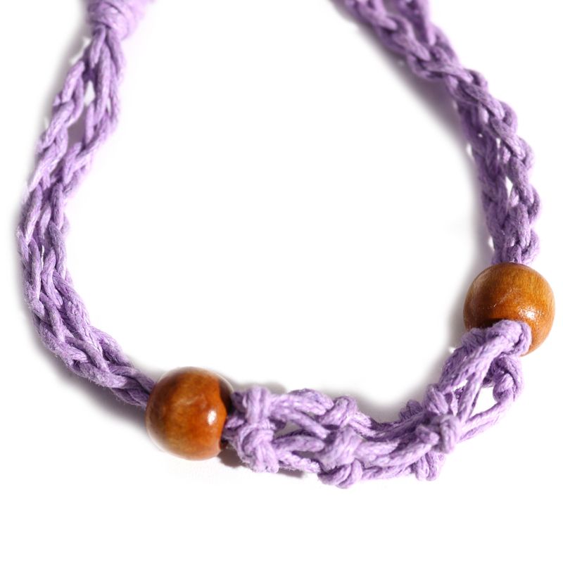 Crystal Gemstone Bracelet Cord 20-28cm/7.8-11inch - Purple