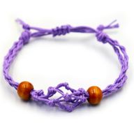 Crystal Gemstone Bracelet Cord 20-28cm/7.8-11inch - Purple