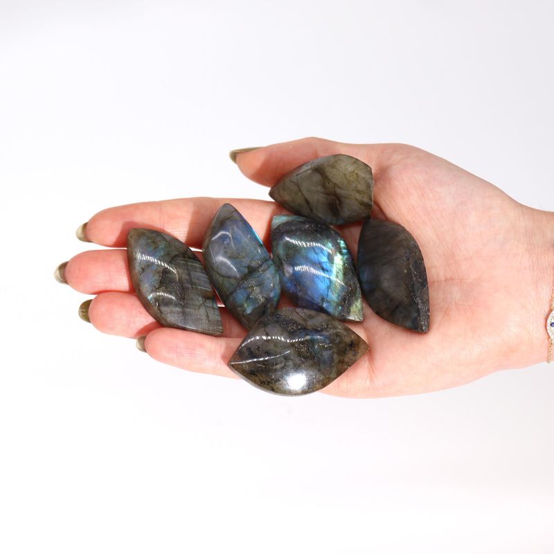 Madagascar Labradorite Leaf Stones (approx 40-50mm)