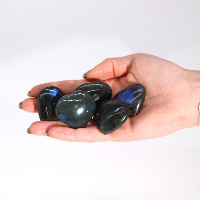 Madagascar Labradorite Hearts Stones (approx 30-40mm)