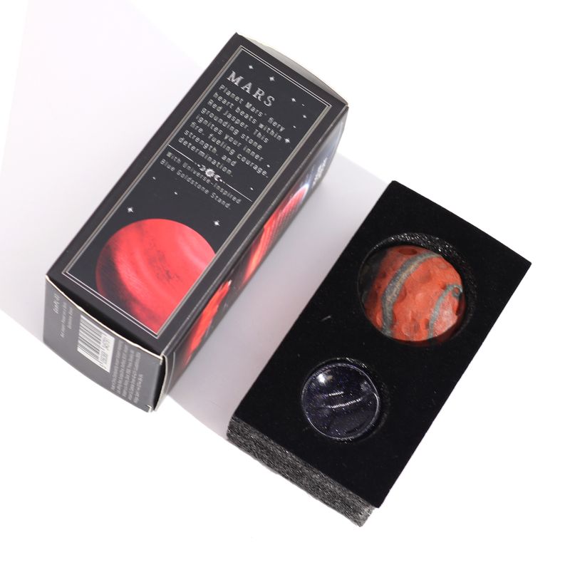 Red Jasper Planet on a Sola Goldstone Stand - 40mm  (30x15mm stand)