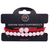 Gemstone Double Power Bracelets - Rose Quartz