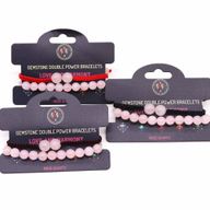 Gemstone Double Power Bracelets - Rose Quartz
