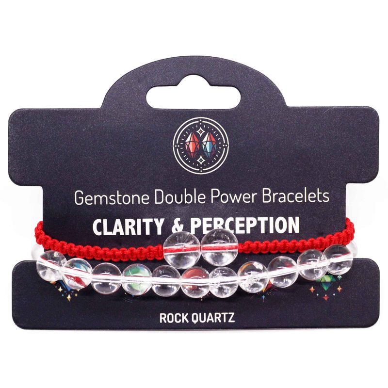 Gemstone Double Power Bracelets - Rock Quartz