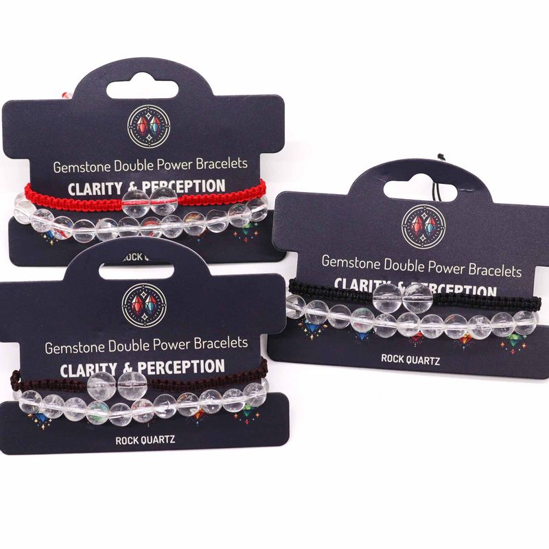 Gemstone Double Power Bracelets - Rock Quartz
