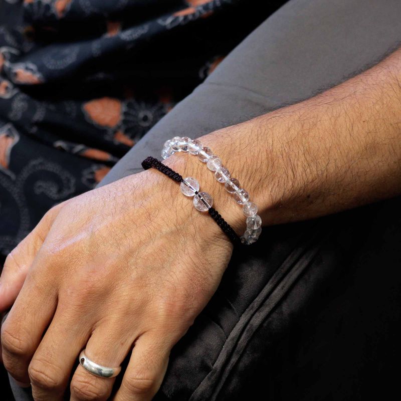 Gemstone Double Power Bracelets - Rock Quartz