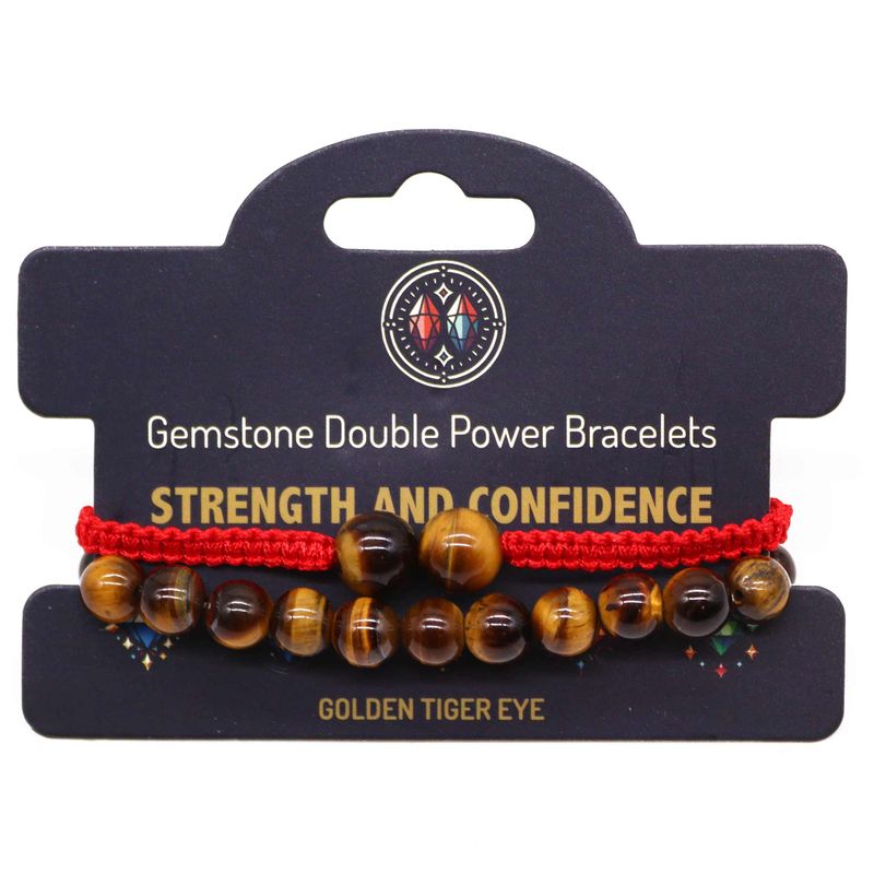 Gemstone Double Power Bracelets - Tiger Eye