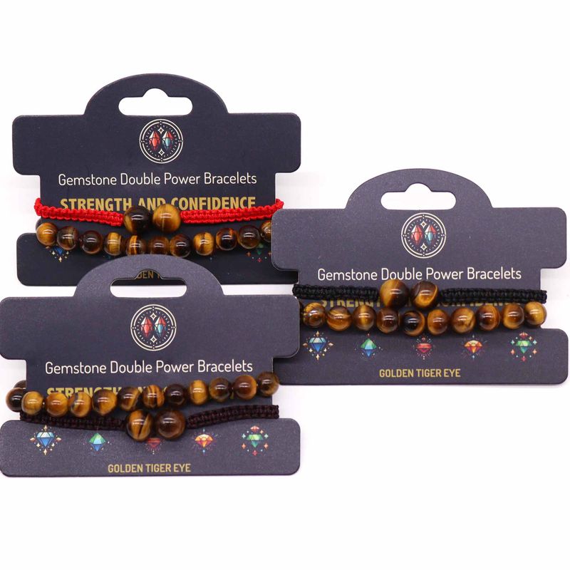 Gemstone Double Power Bracelets - Tiger Eye