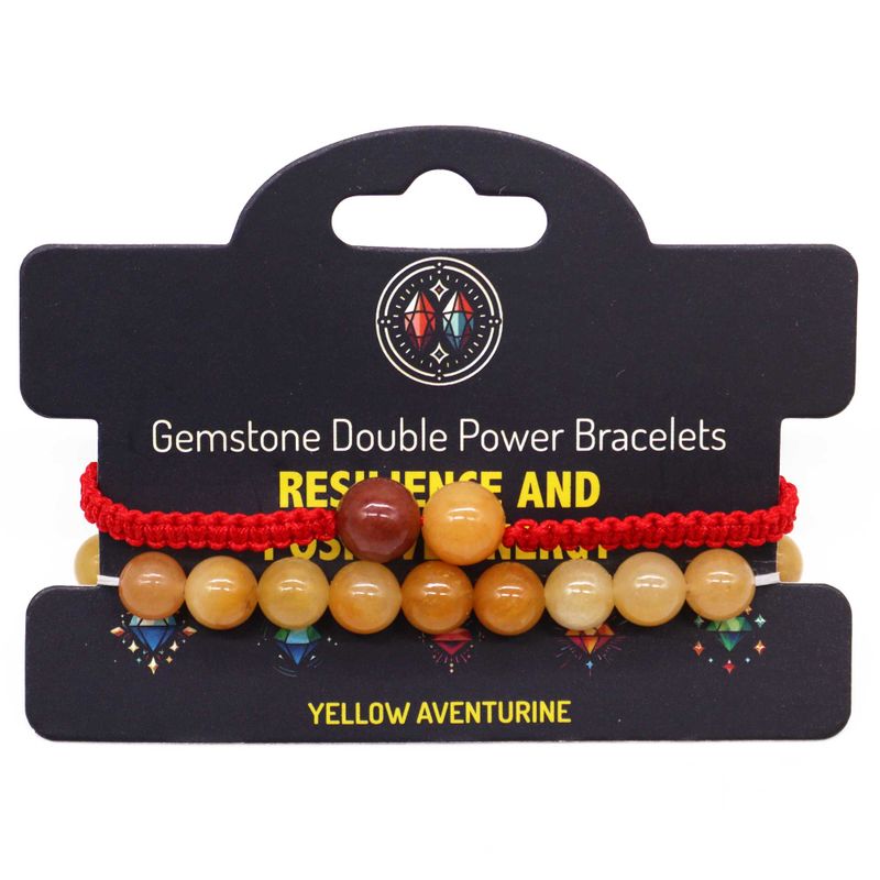 Gemstone Double Power Bracelets - Yellow Aventurine