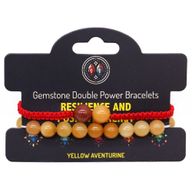 Gemstone Double Power Bracelets - Yellow Aventurine