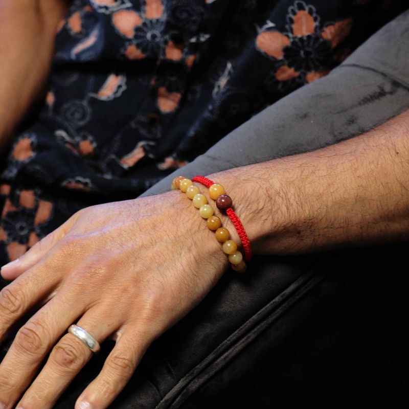 Gemstone Double Power Bracelets - Yellow Aventurine