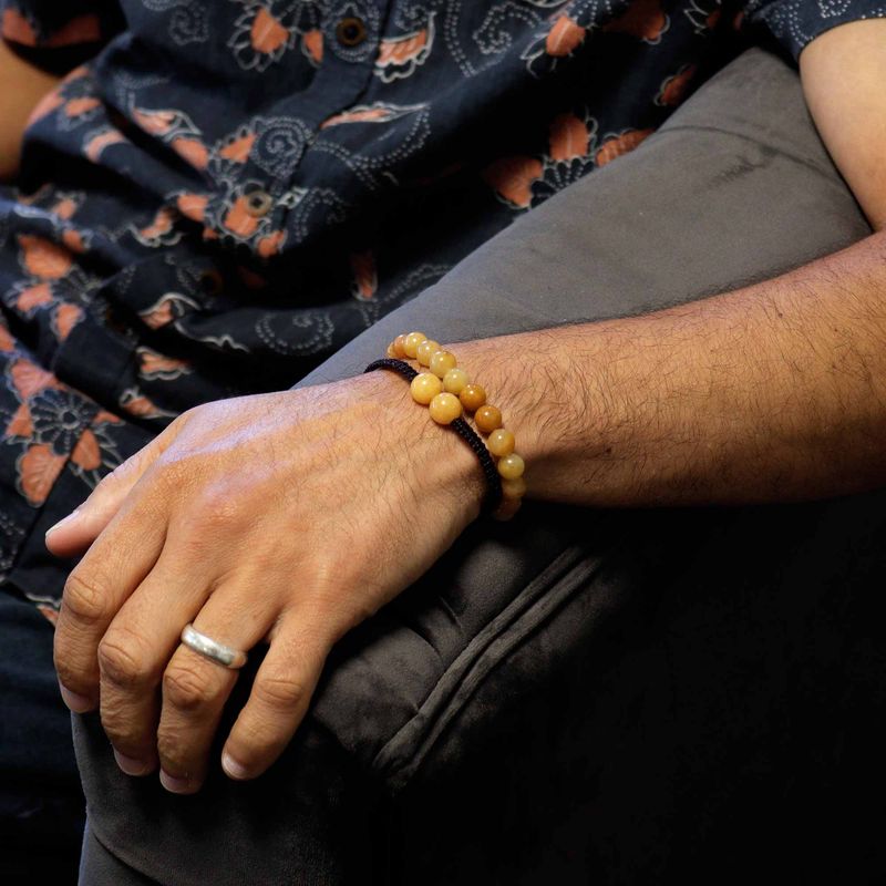 Gemstone Double Power Bracelets - Yellow Aventurine
