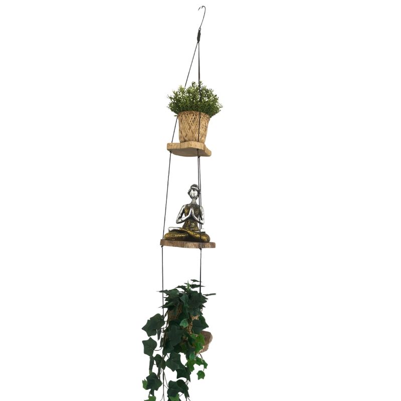 Hanging Gamal Wood Shelf - Three Levels
