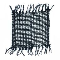 Set of 4 Black Seagrass Fringe Natural Coasters