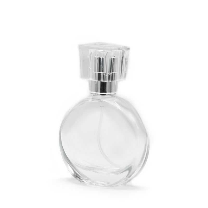 30ml Oval Bottle, Silver Spray and Crystal Cap