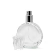 30ml Oval Bottle, Silver Spray and Crystal Cap