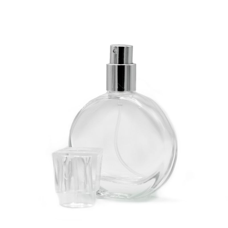 30ml Oval Bottle, Silver Spray and Crystal Cap