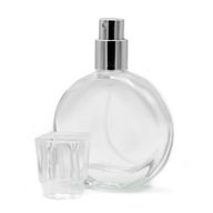 50ml Oval Bottle, Silver Spray and Crystal Cap