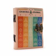 Leather Seven Chakra Colours Deckle-edge Notebook (18x13cm)