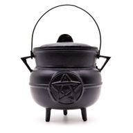 Huge Cast Iron Cauldron with Pentagram 21x15cm