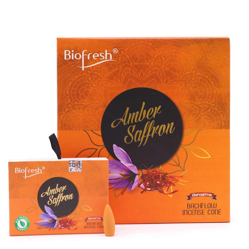Biofresh Backflow Incense Cones (40 cones) - Amber Saffron