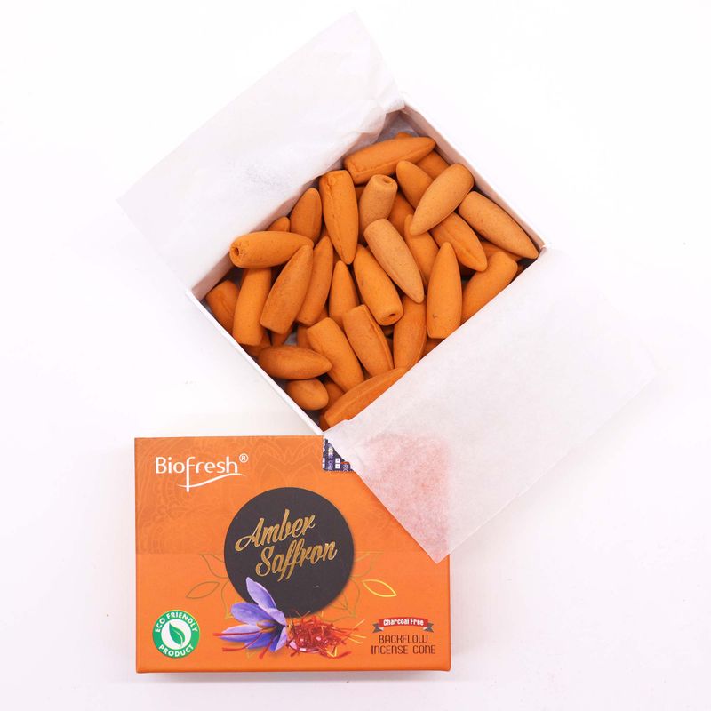 Biofresh Backflow Incense Cones (40 cones) - Amber Saffron