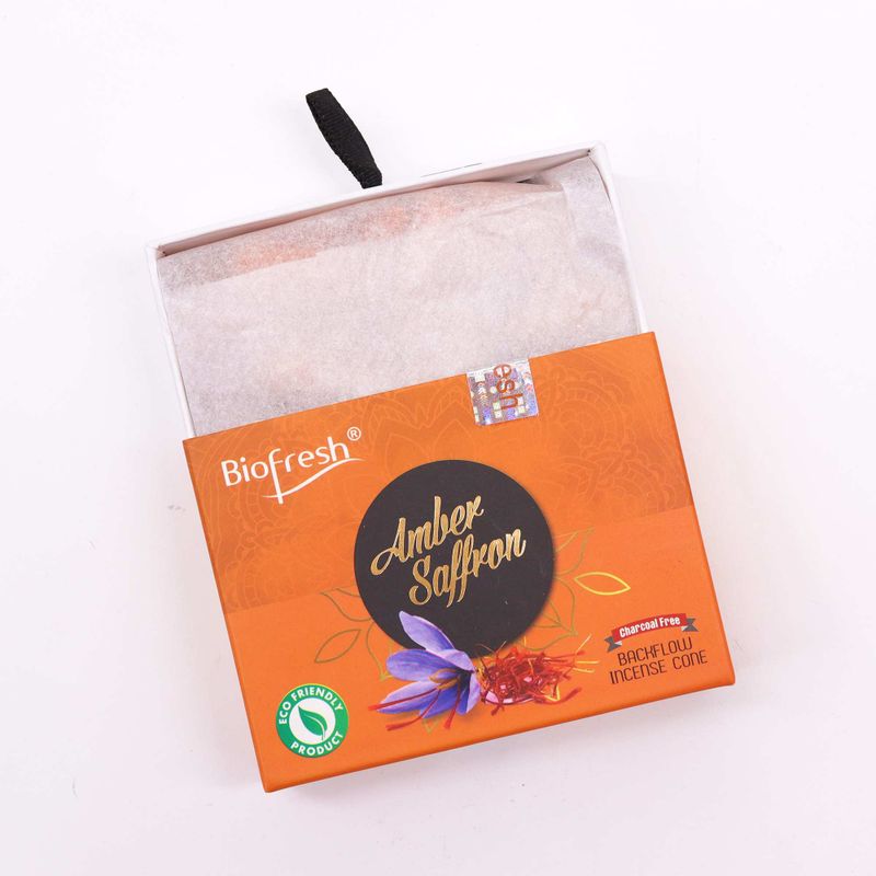 Biofresh Backflow Incense Cones (40 cones) - Amber Saffron