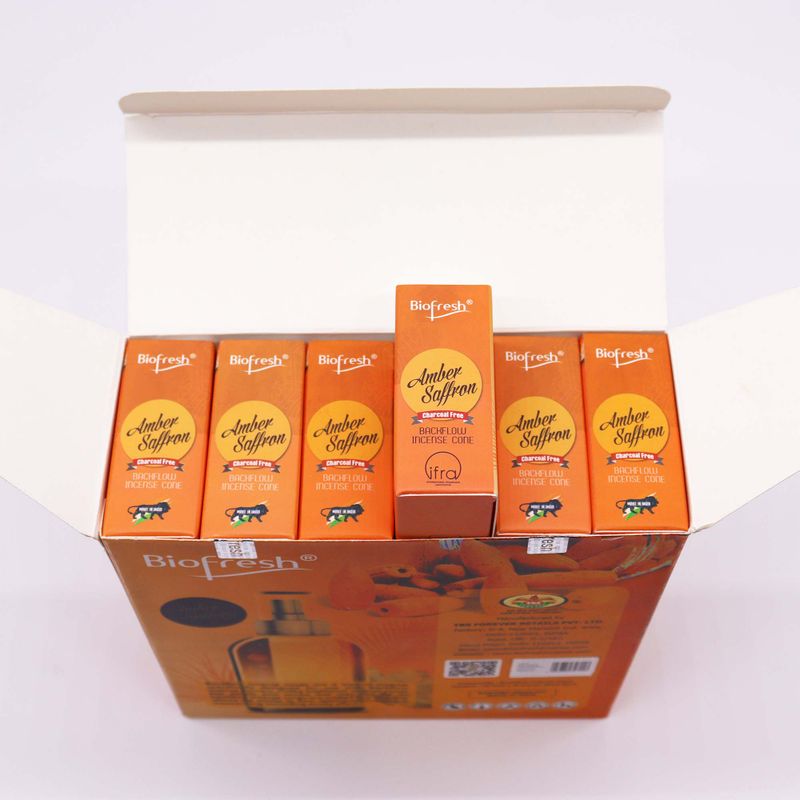 Biofresh Backflow Incense Cones (40 cones) - Amber Saffron
