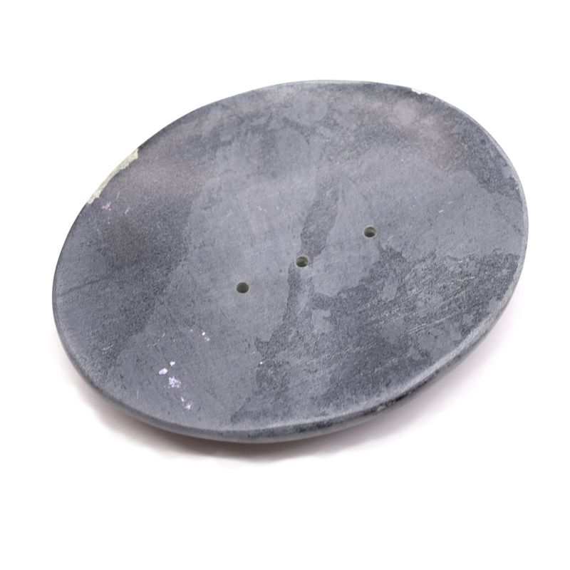 Grey Soapstone Soap Dish 10x12cm - Classic Oval