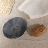 Grey Soapstone Soap Dish 10x12cm - Classic Oval