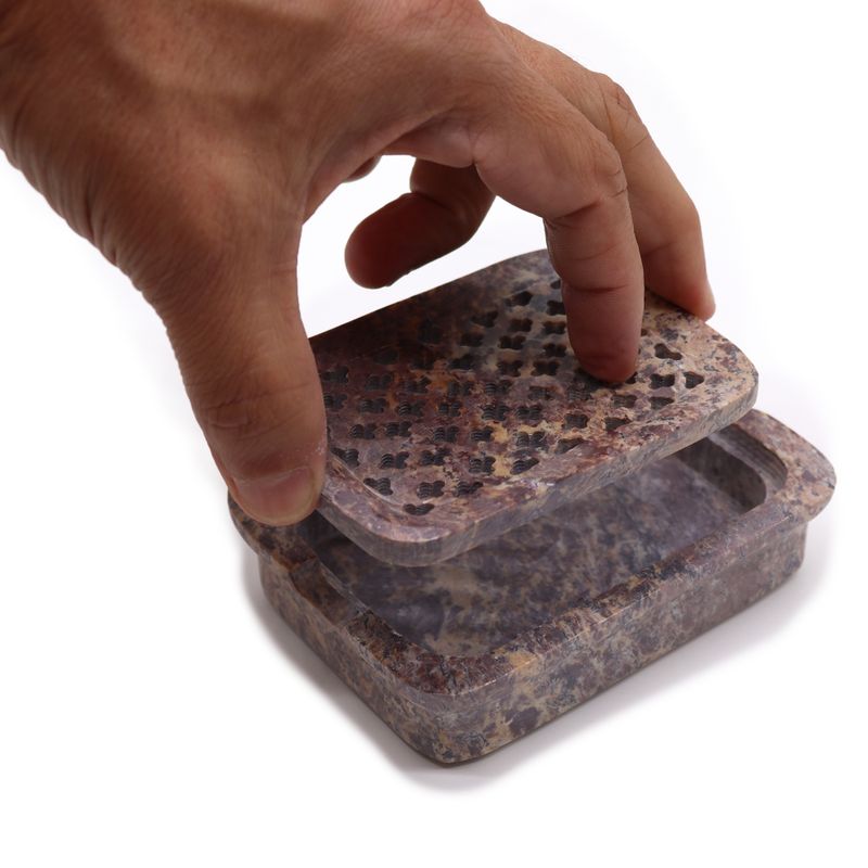 Soapstone Soap Dish & Drainer 11x8cm - Classic Square