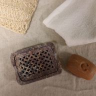 Soapstone Soap Dish & Drainer 11x8cm - Classic Square