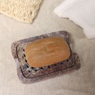Soapstone Soap Dish & Drainer 11x8cm - Classic Square