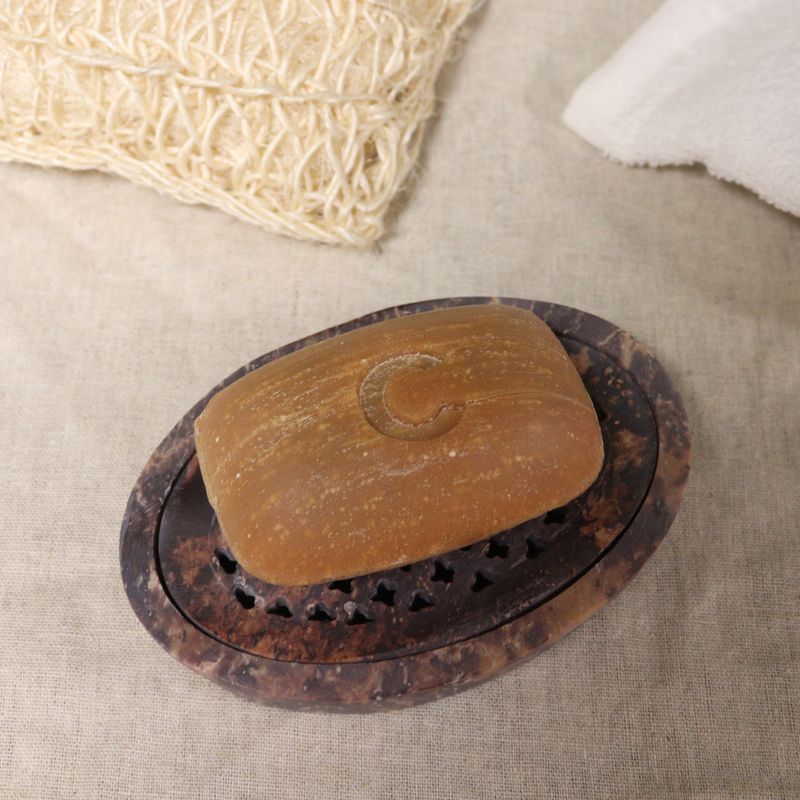 Soapstone Soap Dish & Drainer 11x8cm - Classic Oval