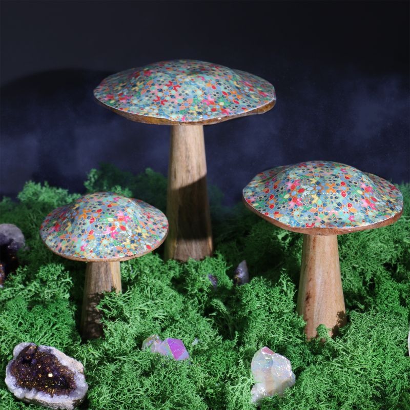 Small Mushroom - 10cm - Mediterranean Tile Pattern