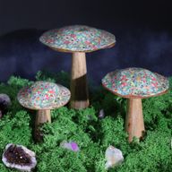 Small Mushroom - 10cm - Mediterranean Tile Pattern