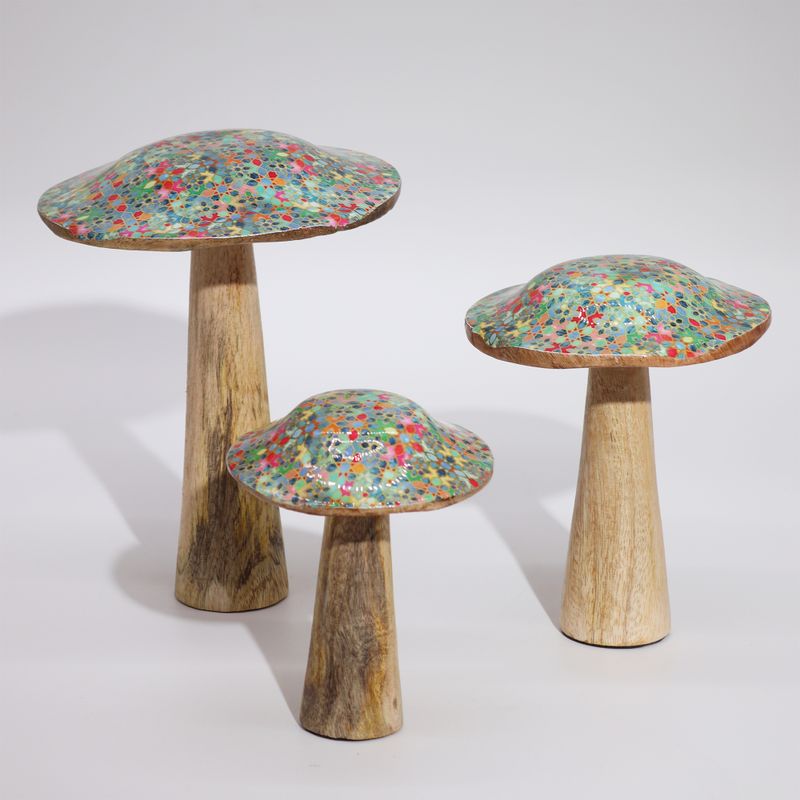 Small Mushroom - 10cm - Mediterranean Tile Pattern