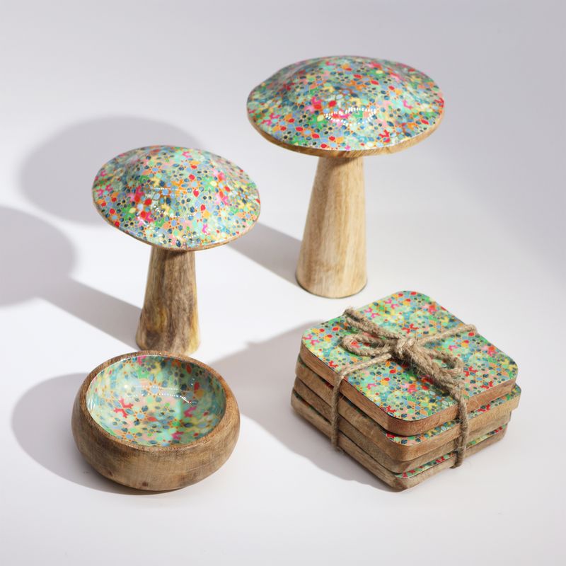 Small Mushroom - 10cm - Mediterranean Tile Pattern
