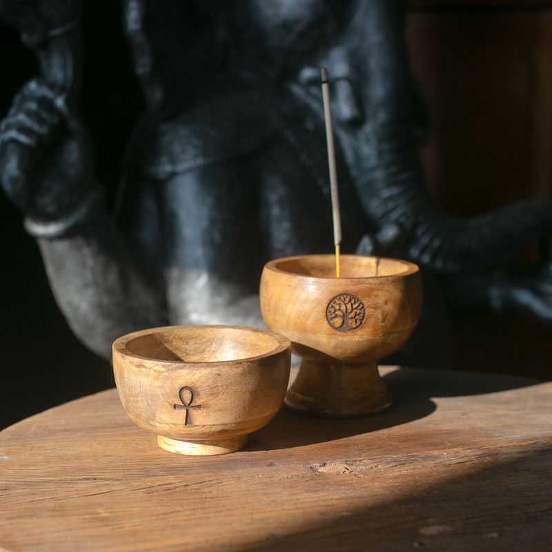 Lrg Ritual Bowl Incense Cone Holder 11x9m - Om